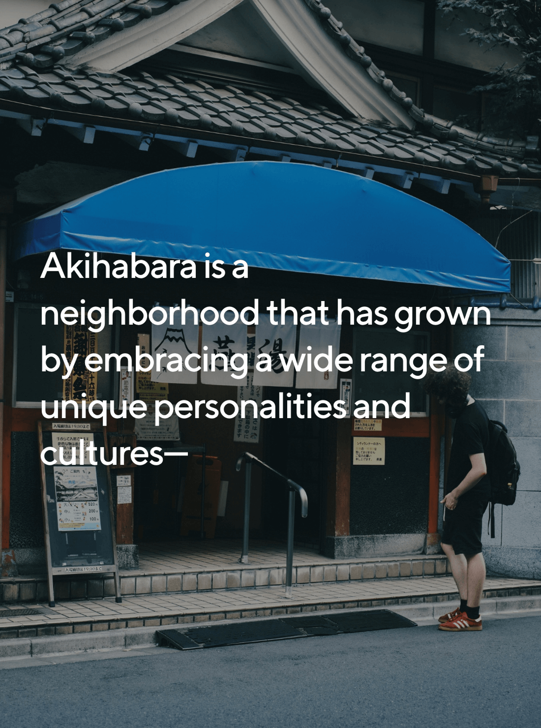 Akihabara is a neighborhood that has grown by embracing a wide range of unique personalities and cultures—
